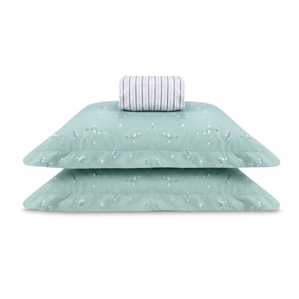 Jogo de Cama King Percal Buona Fortuna 3 pçs - Iris Listra Verde