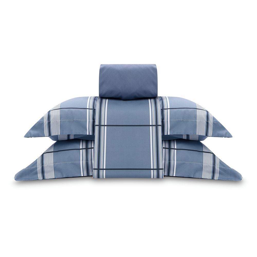 Jogo de Cama Queen Percal Buona Fortuna 4 pçs - Ravi Azul