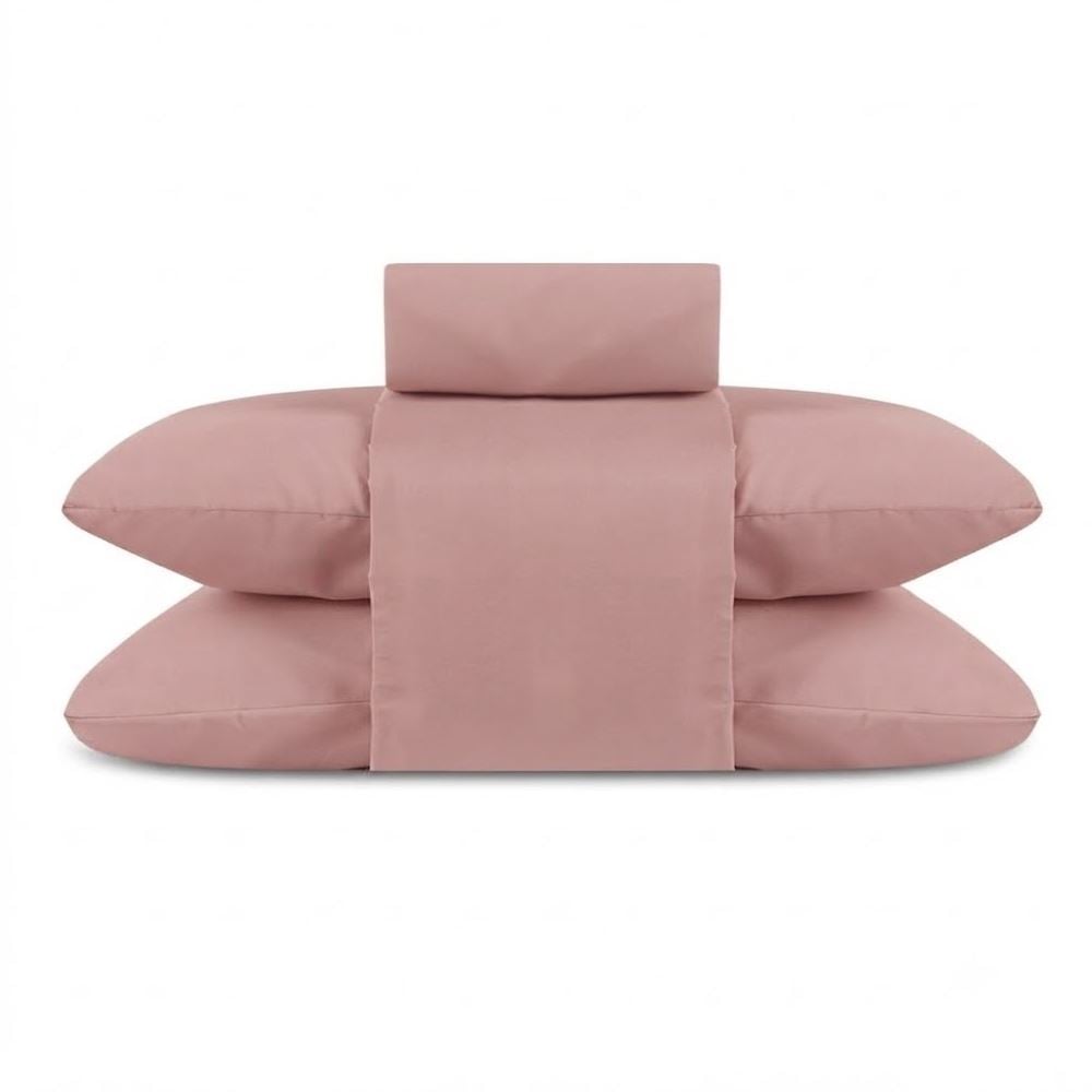 Jogo de Cama Queen Percal Buona Fortuna 4 pçs - Rosa Liso Novo