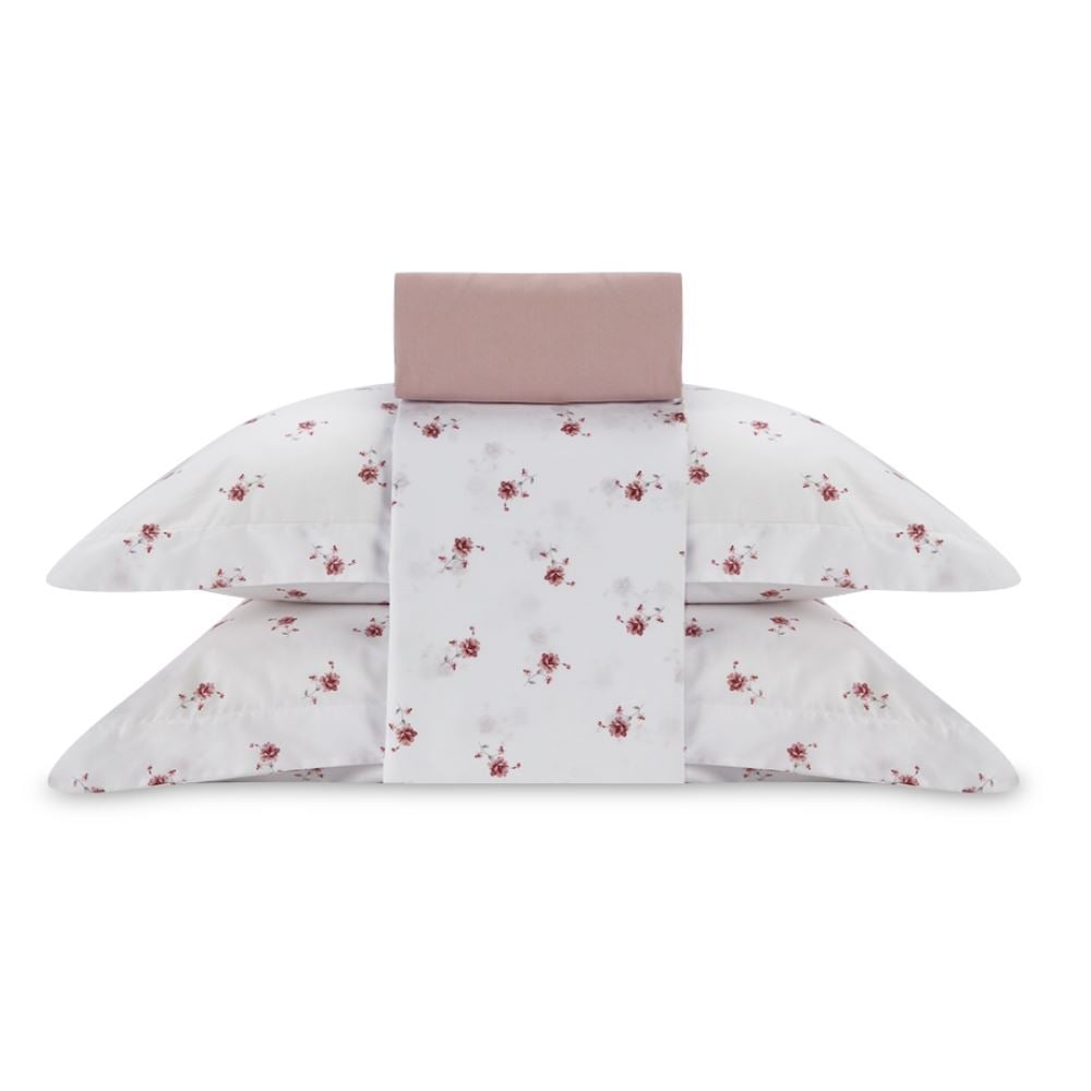 Jogo de Cama Queen Percal Buona Fortuna 4 pçs - Violet Rosa