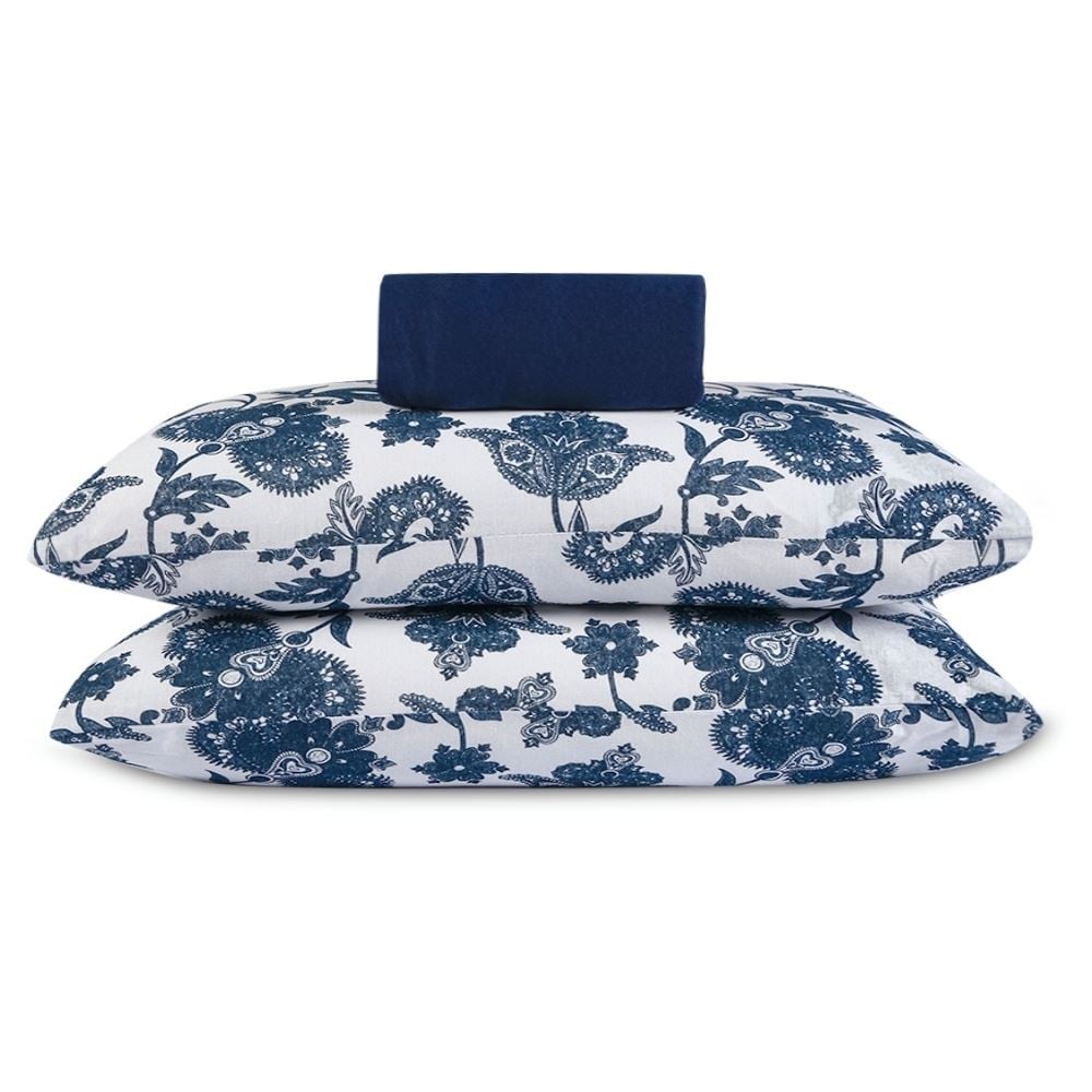 Jogo de Cama Queen Malha Havan Paris 3 pçs Havan Casa - Jardim Imperial Azul