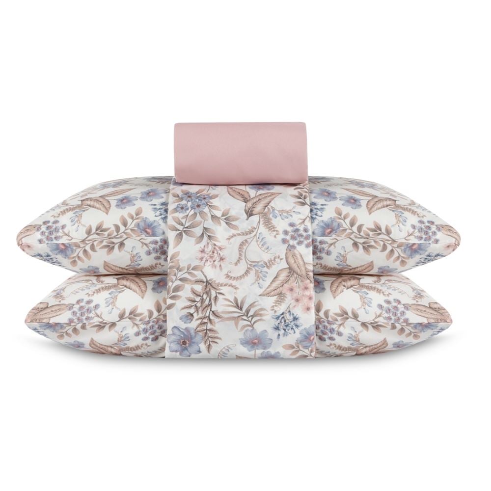 Jogo de Cama Queen Elegance Havan Casa 4 pçs - Giardino Bloom Rosa