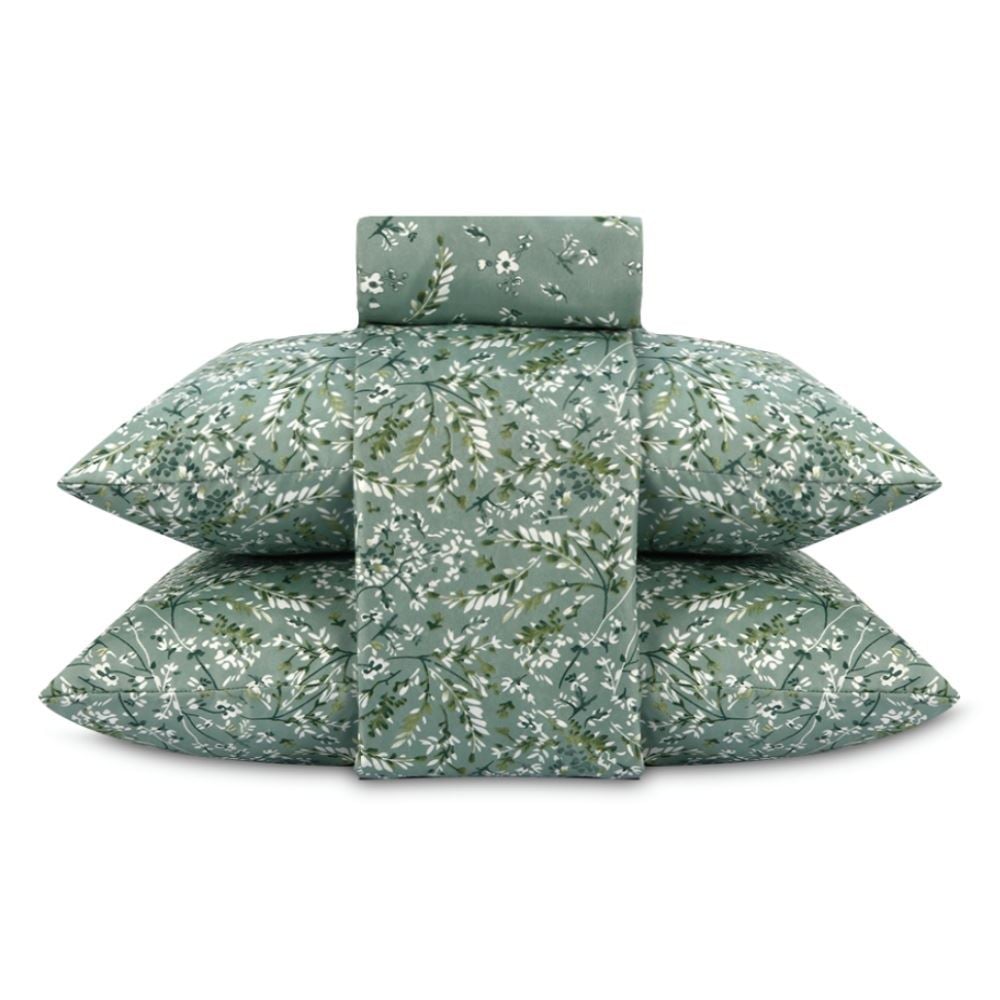 Jogo de Cama Queen Napoli Havan Casa 4 pçs - Garden Folhas Verde