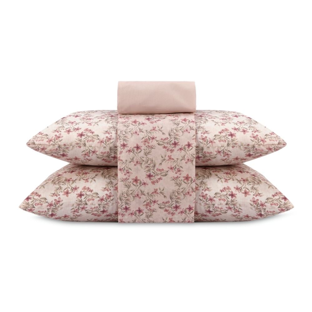 Jogo de Cama Queen Napoli Havan Casa 4 pçs - Elise Flowers Rosa