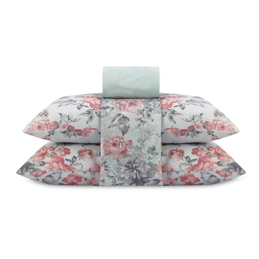 Jogo de Cama Queen Napoli Havan Casa 4 pçs - Suela Flowers Verde