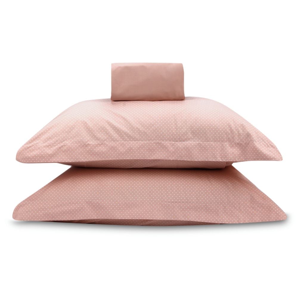 Jogo de Cama Queen Percal Buona Fortuna 3 pçs - Poa Rosa