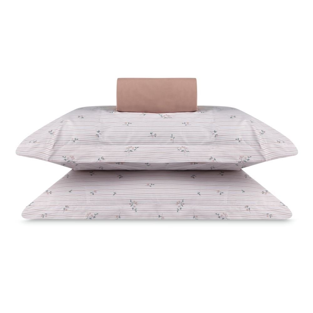 Jogo de Cama Queen Percal Buona Fortuna 3 pçs - Alice Rosa