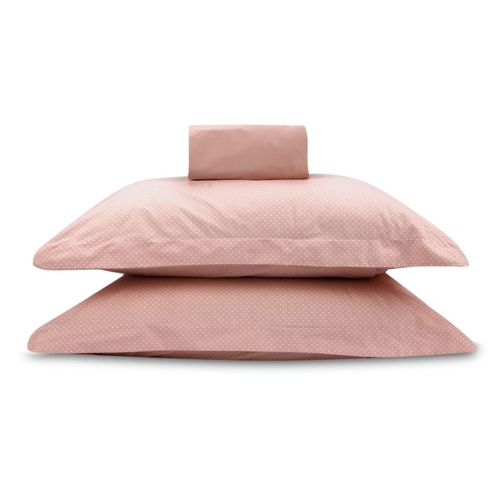 Jogo de Cama Queen Percal Buona Fortuna 3 pçs - Poa Rosa