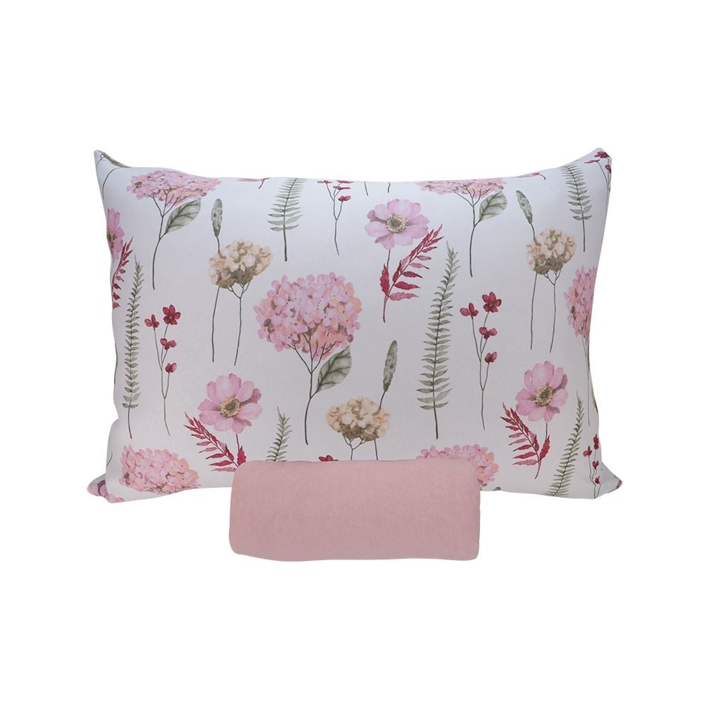Jogo de Cama Solteiro Malha Solecasa Havan Casa 2 pçs - Jardim Rosa Suave