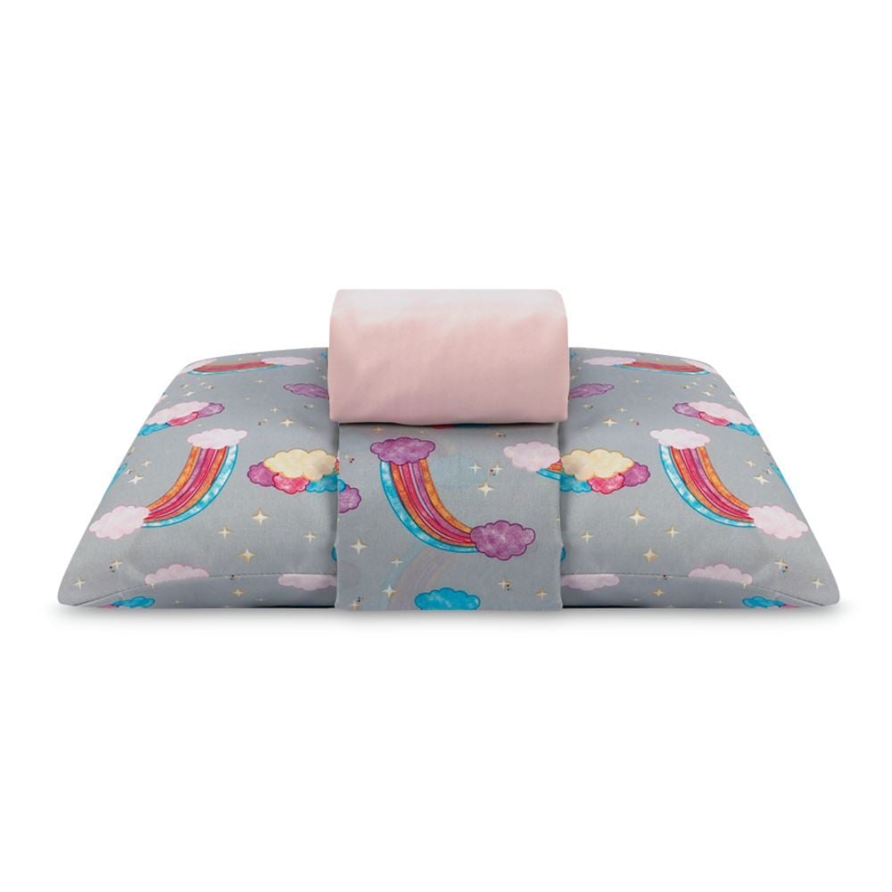Jogo de Cama Solteiro 150 Fios Havan Kids 3 pçs - Rainbow Cinza