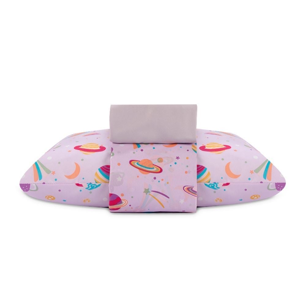  Jogo de Cama Solteiro 150 Fios Havan Kids 3 pçs - Galaxy Girl Rosa