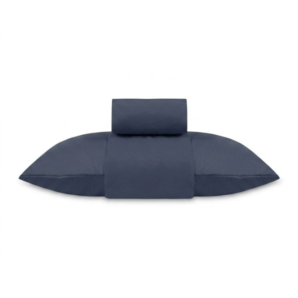 Jogo de Cama Solteiro Micro Percal Liso Havan Casa 3 Peças - Azul Marinho