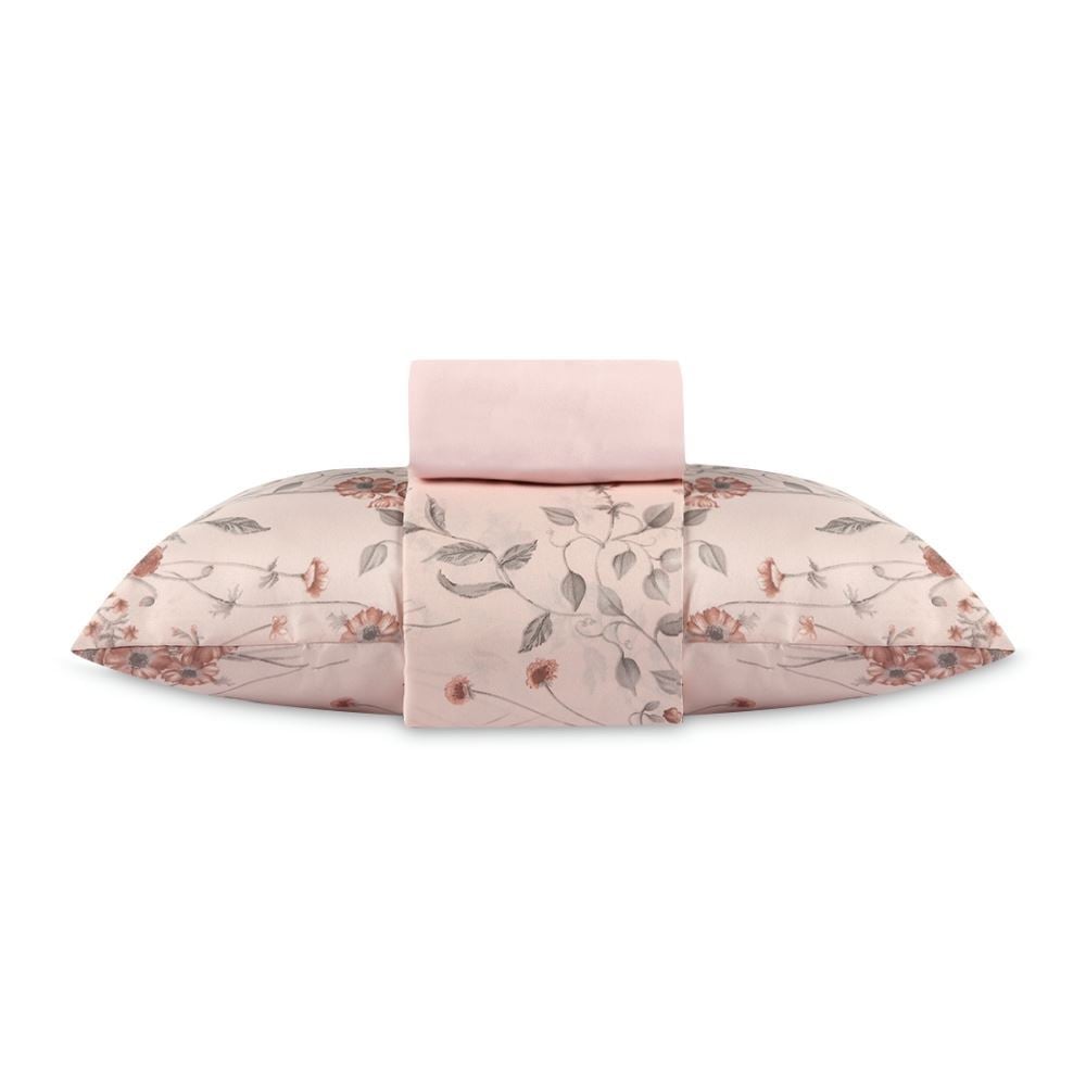 Jogo de Cama Solteiro Napoli Havan Casa 3 Peças - Suri Flowers Rosa