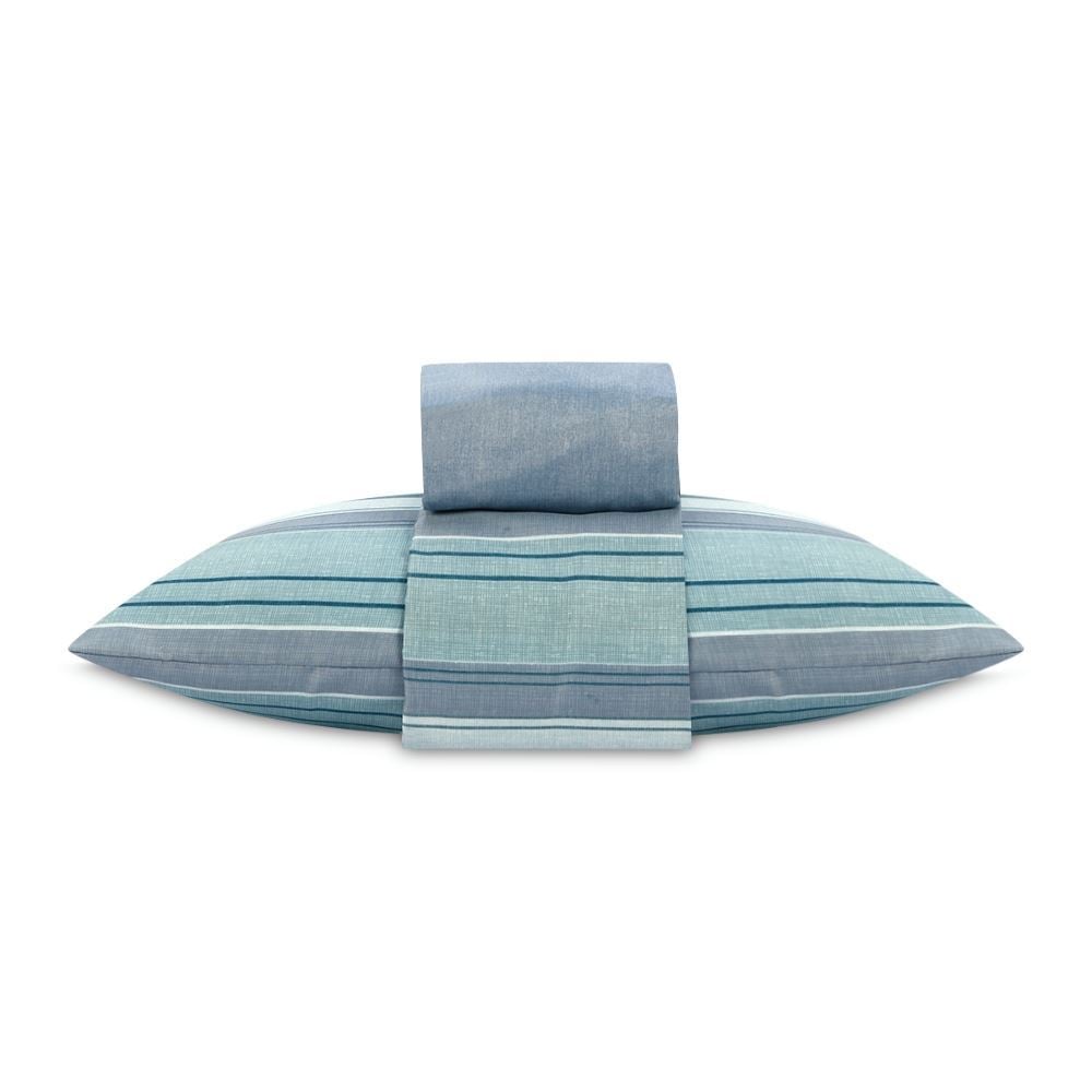 Jogo de Cama Solteiro Napoli Havan Casa 3 Peças - Grey Acqua
