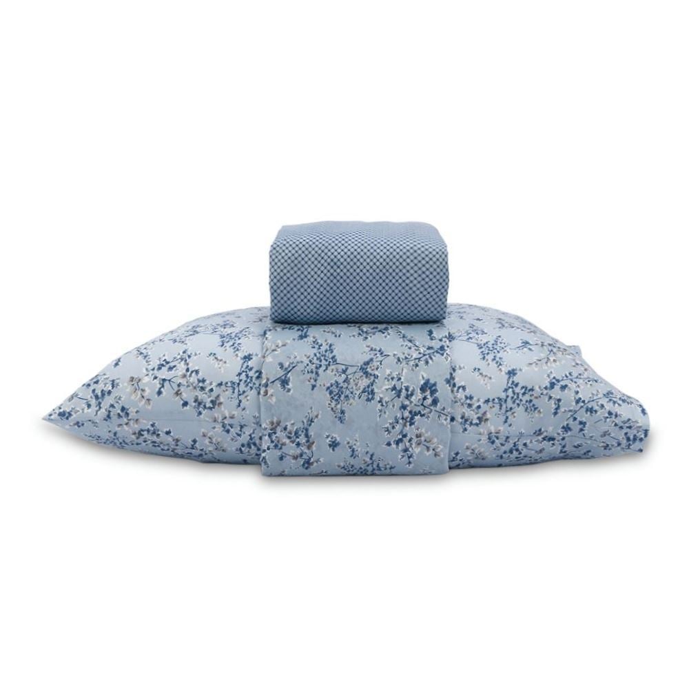 Jogo de Cama Solteiro Napoli Havan Casa 3 Peças - Charme Azul