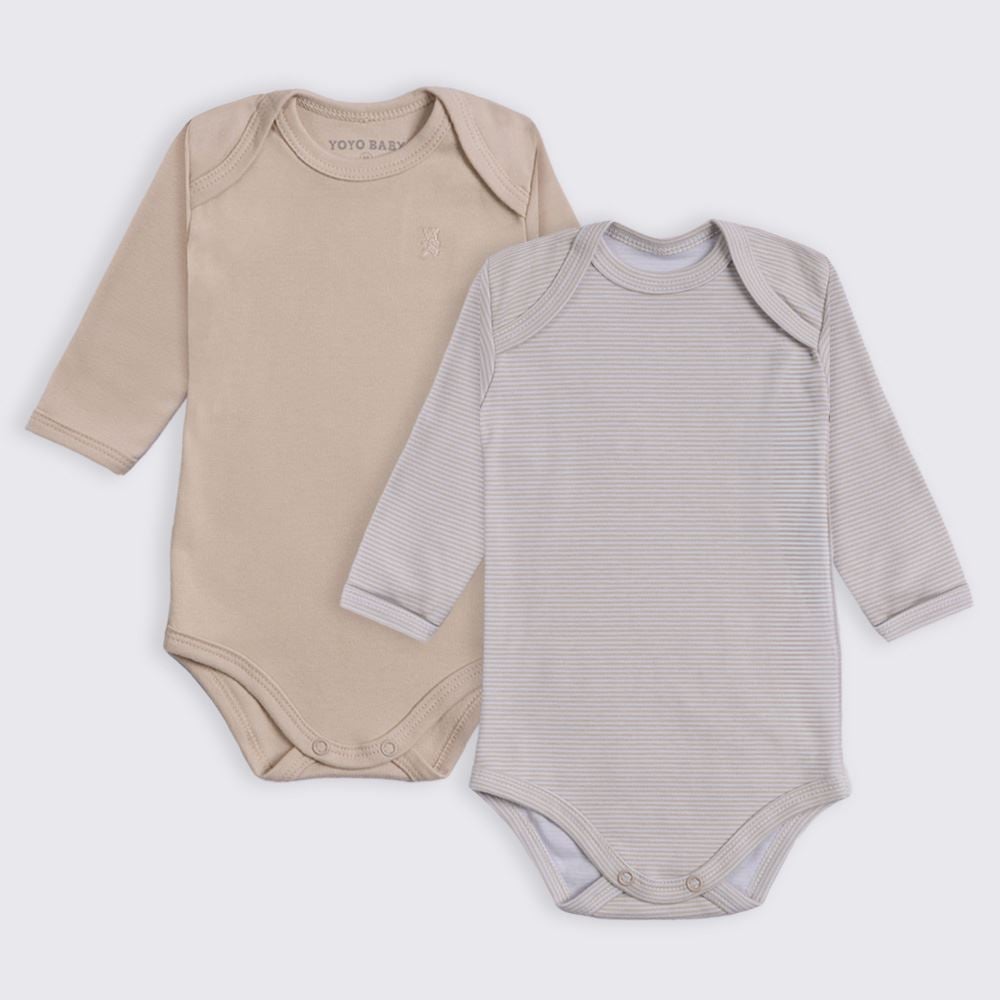 Kit Body Menina 2 Peças RN a 9 Meses Yoyo Baby Bege