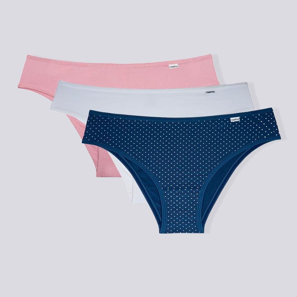 Kit Calcinha DelRio De Microfibra Com 3 Unidades K195