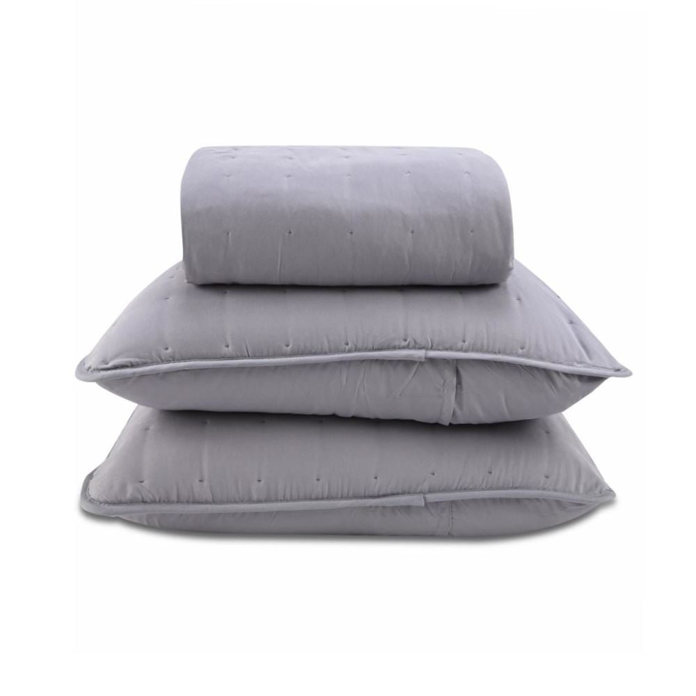 Kit Colcha Casal 100% Poliéster Elegance Havan Casa 3 pçs - Cinza