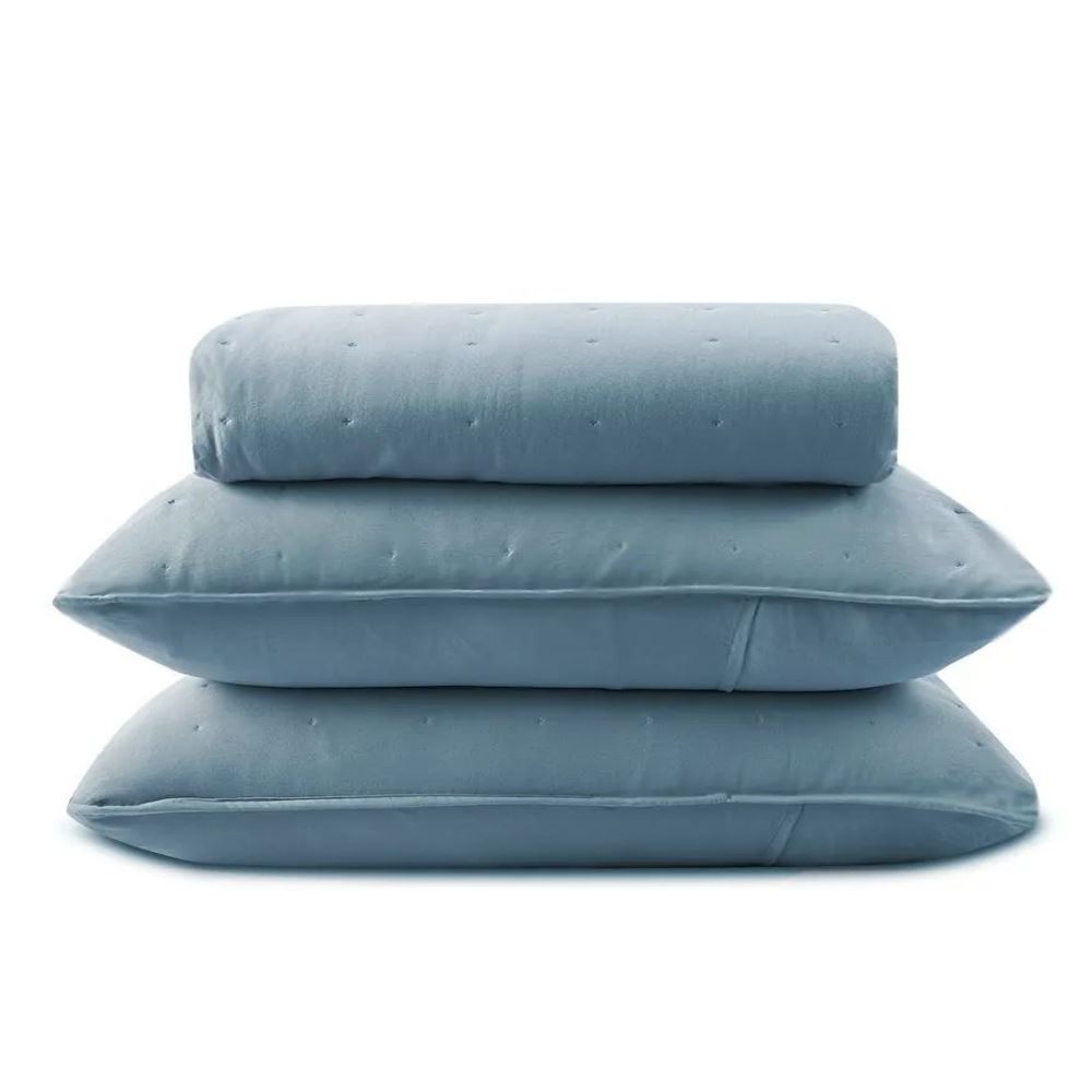 Kit Colcha Casal 100% Poliéster Elegance Havan Casa 3 pçs - Azul