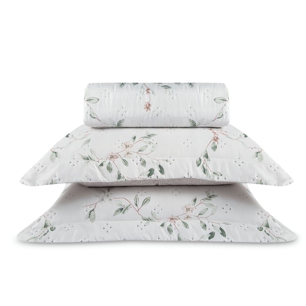 Kit Colcha Casal Elegance 3 Peças 2,20X2,40M Havan Casa - Floral Francis