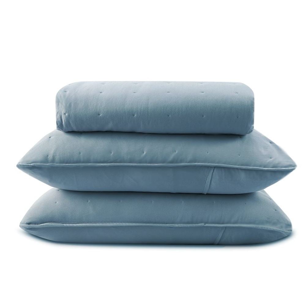 Kit Colcha Casal Elegance Havan Casa 3 pçs - Azul