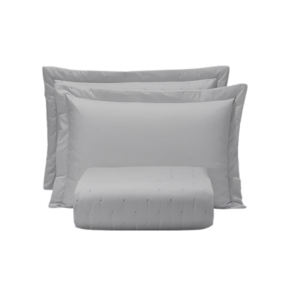 Kit Colcha Casal Requinte Havan Casa - Cinza Gelo