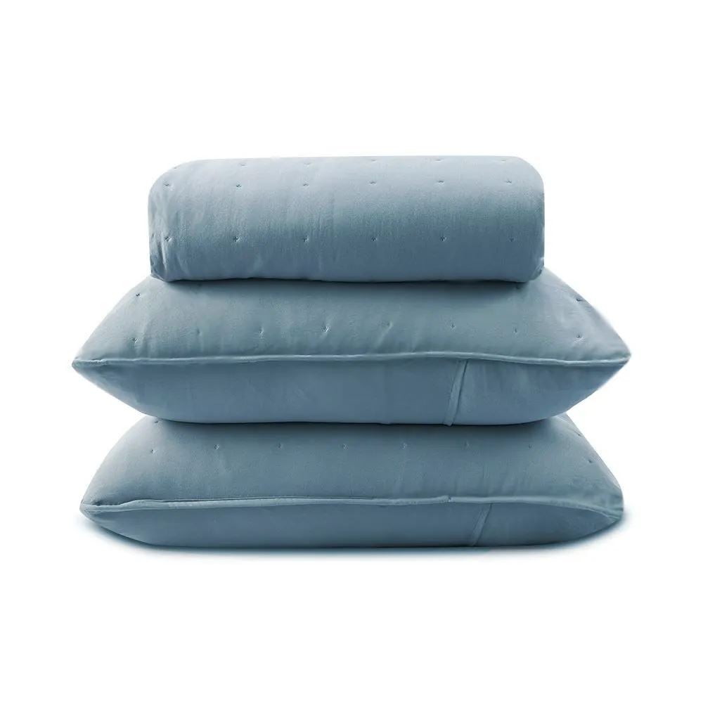 Kit Colcha King 100% Poliéster Elegance Havan Casa 3 pçs - Azul
