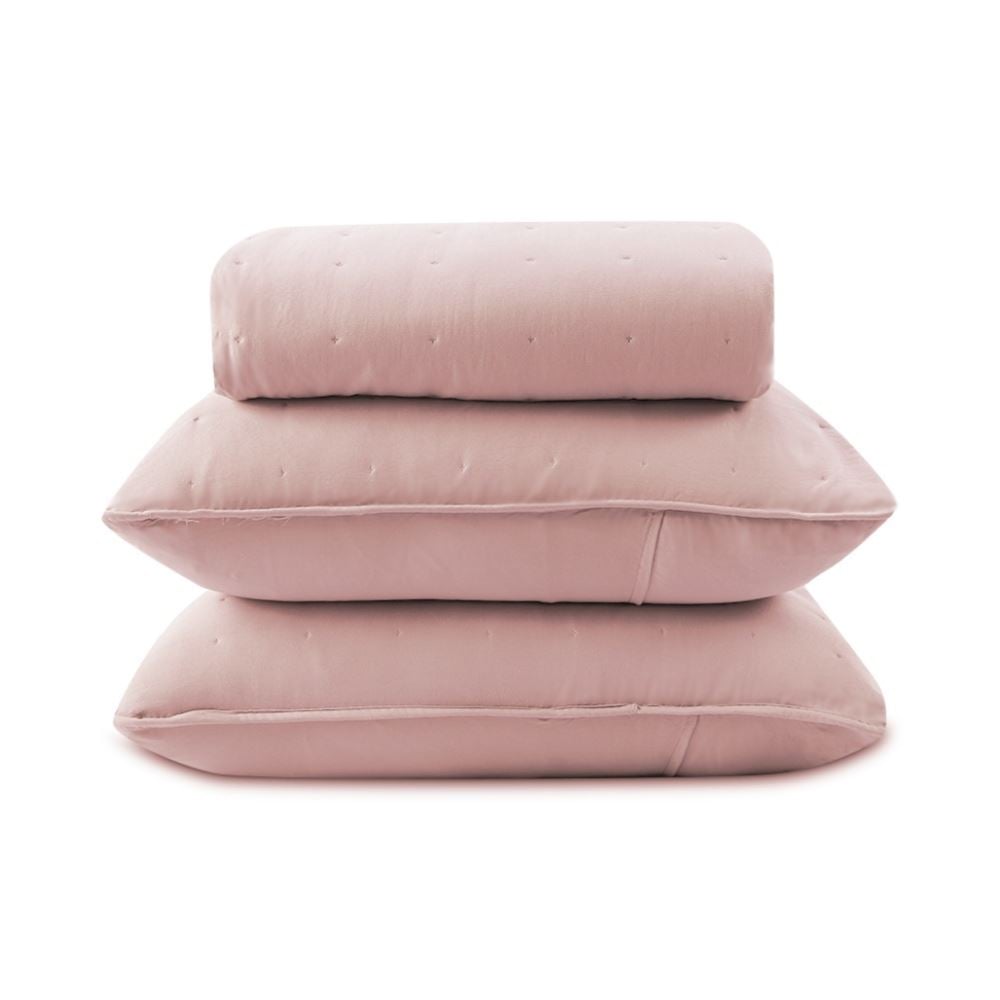 Kit Colcha King Elegance Havan Casa 3 Pçs - Rosa