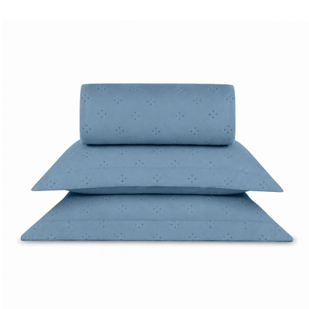 Kit Colcha King Elegance Havan Casa 3 pçs - Azul