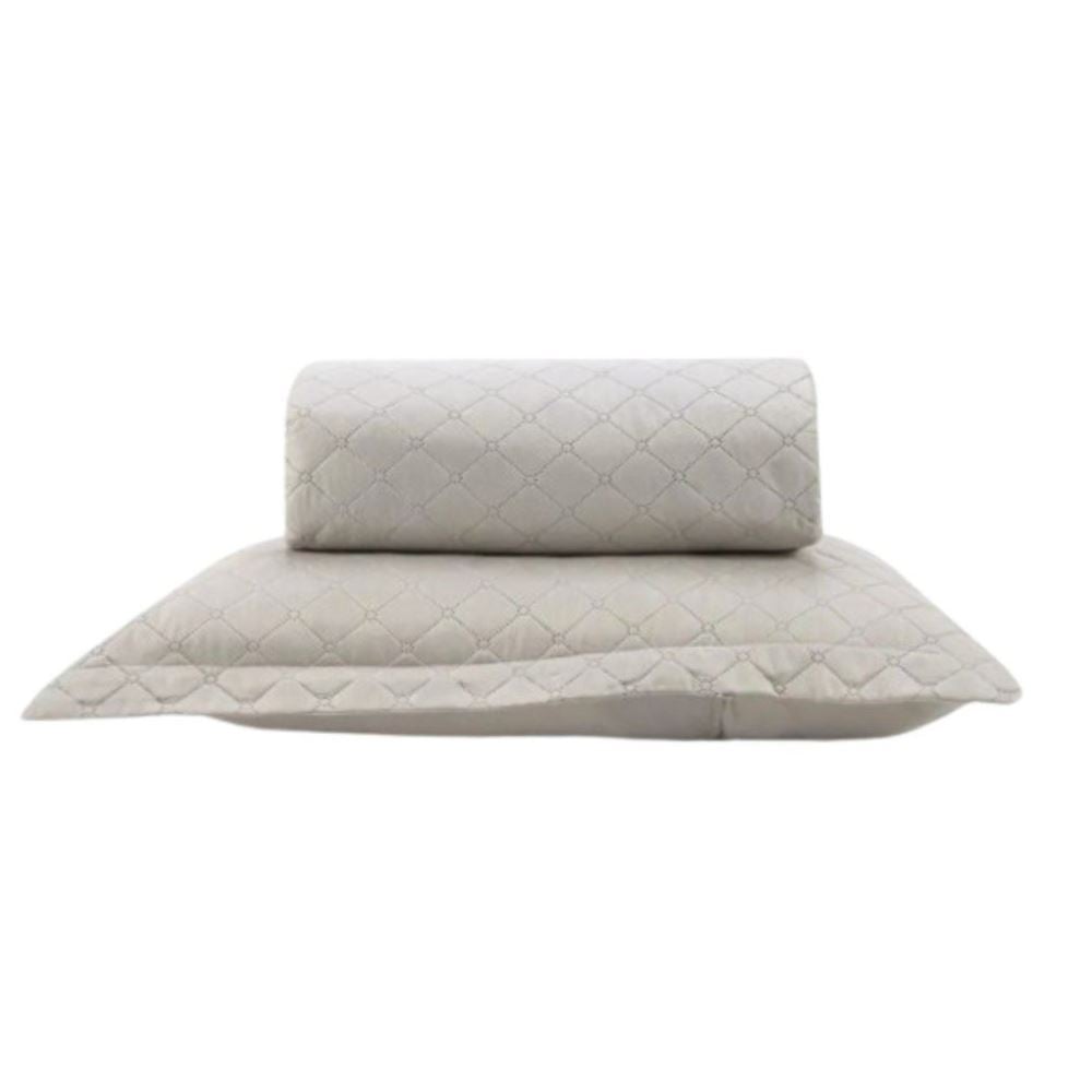 Kit Colcha Solteiro 100% Poliéster Versalhes Havan Casa 2 Peças - Bege Cru