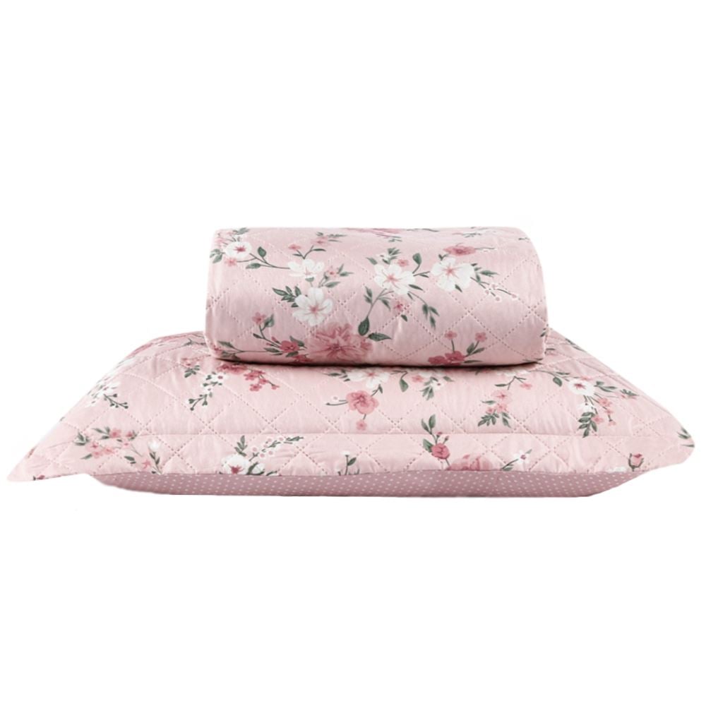 Kit Colcha Solteiro Versalhes Estampada Havan Casa 2 Peças - Rose