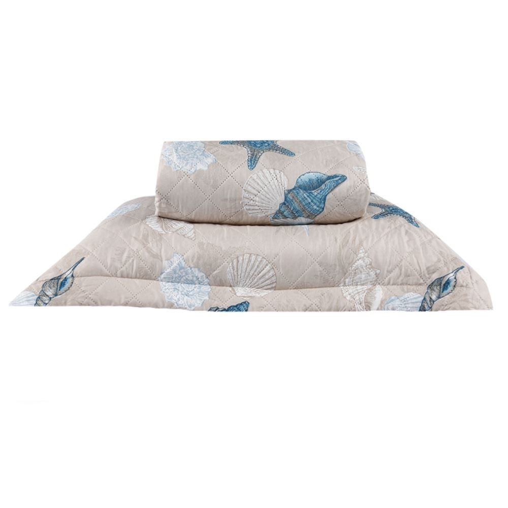 Kit Colcha Solteiro Estampada Versalhes Havan Casa 2 Peças - Oceano