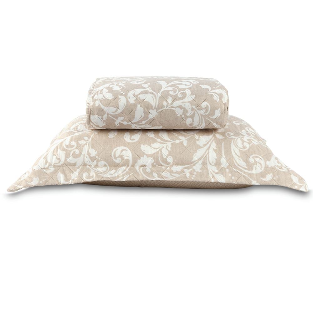 Kit Colcha Solteiro Estampada Versalhes Havan Casa 2 Peças - Ornamental Bege