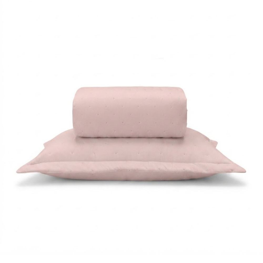Kit Colcha Solteiro Requinte 3 Peças Havan Casa - Rosa Tule