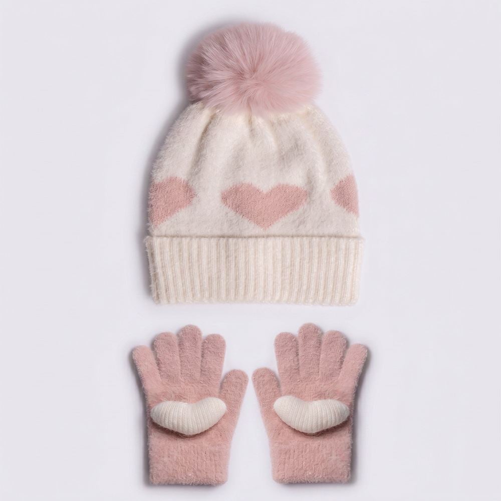 小物 100% CASHMERE GLOVES ovy KAJA YUYA Kit Gorro e Luva Infantil Menina Yoyo Kids - OFF WHITE U