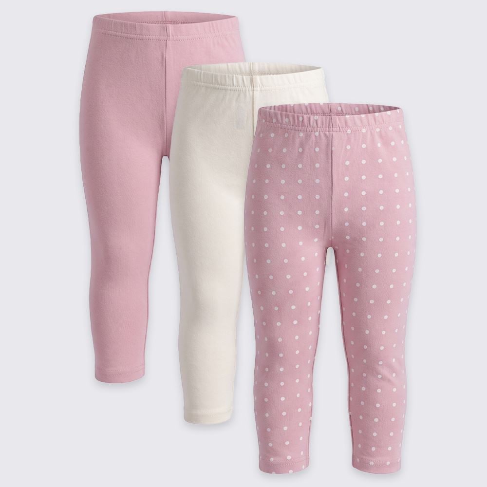 Kit Legging Bebê 0 a 12 Meses Menina Yoyo Baby Rosa Poa