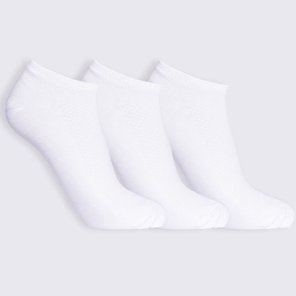 Kit Meia Juvenil 3 Pares Cano Invisível Hot Dog - Branco 34/38