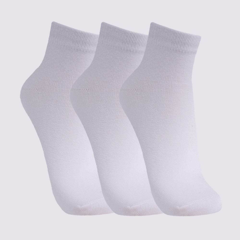 Kit Meia Feminina com 3 Pares Cano Médio Holla Bco/Bco/Bco