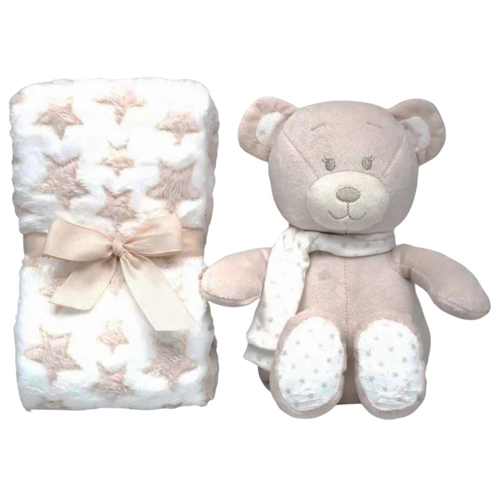 Kit Ursinho com Mantinha Soninho Buba - Bege