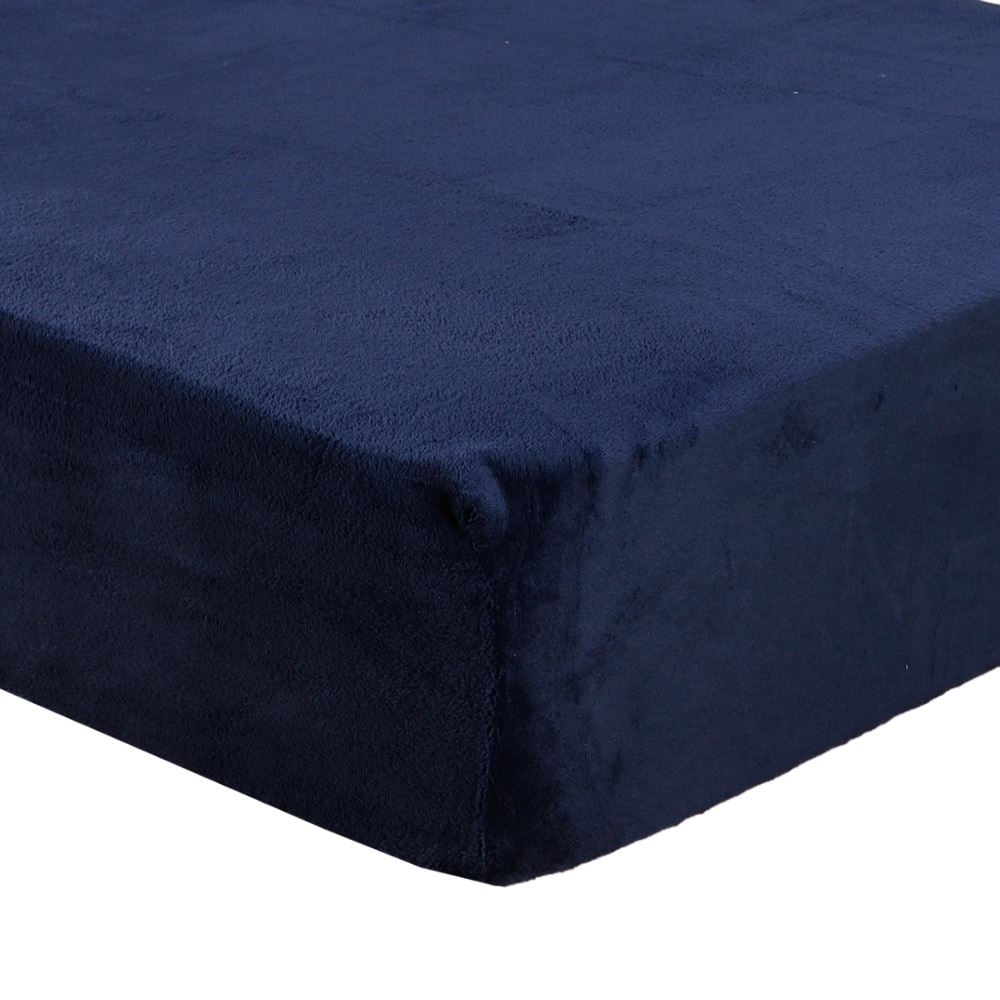 Lençol Avulso Casal com Elástico Plush Havan Casa - Azul Mariner