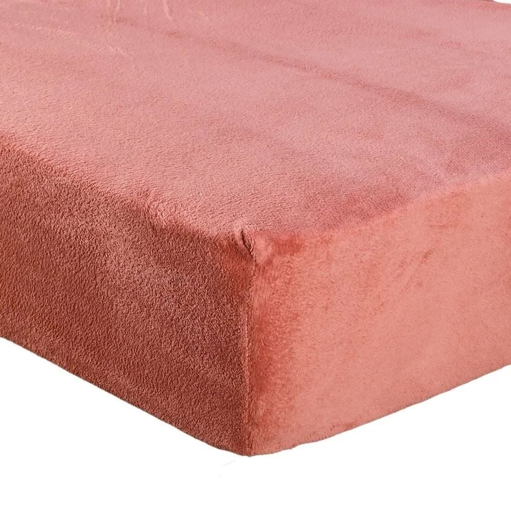 Lençol Avulso Solteiro com Elástico Plush Slip Havan Casa - Argila