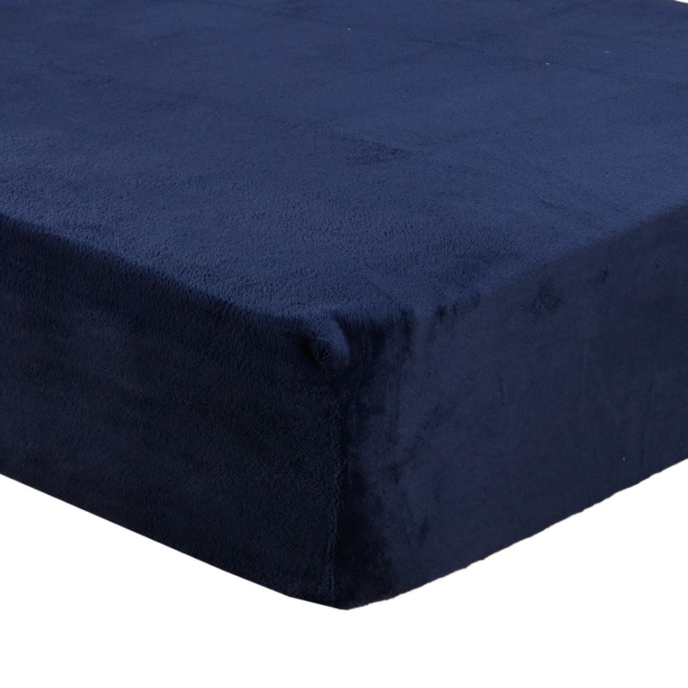 Lençol Solteiro Avulso com Elástico Plush Havan Casa - Azul Mariner