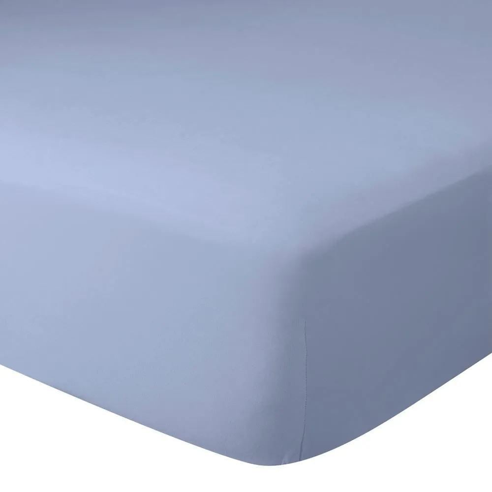 Lençol Casal Percal 100% Algodão Buona Fortuna - Azul Liso Novo