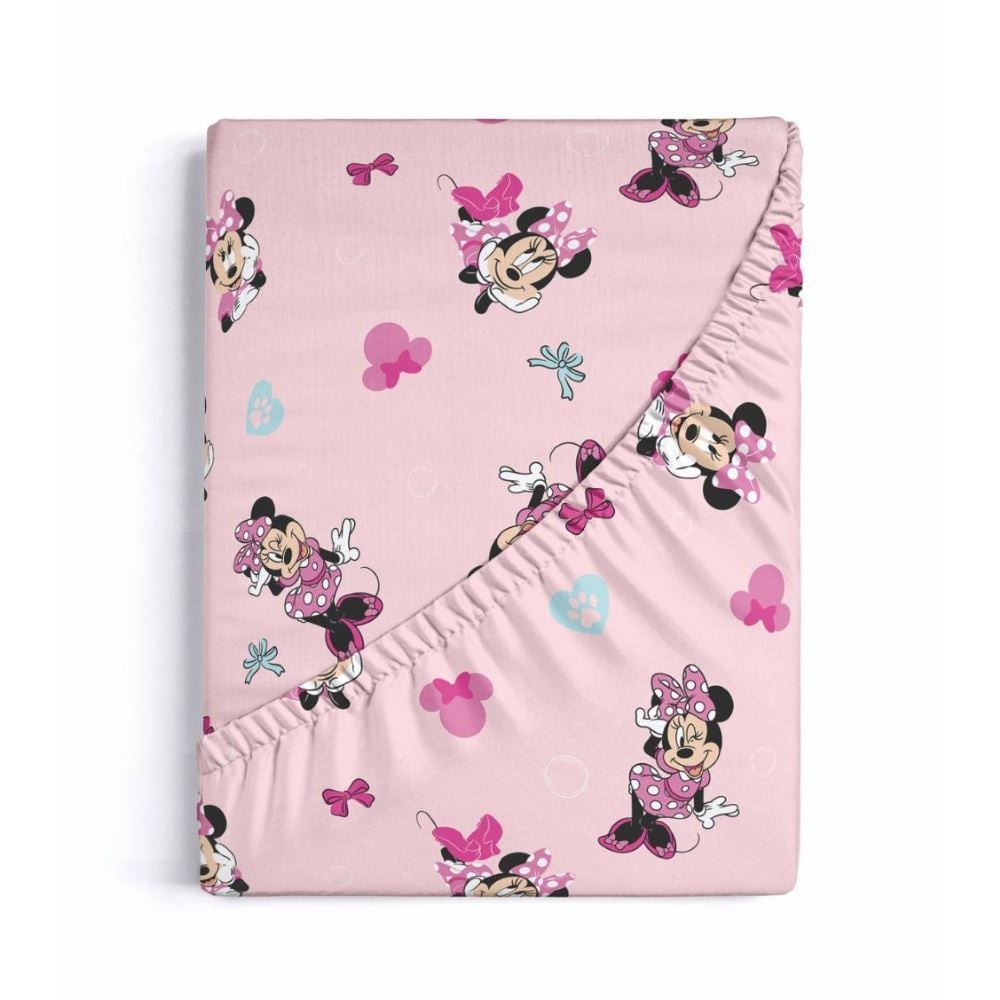 Lençol Infantil Solteiro com Elástico Disney by Hedrons - Minnie Fresh Rotativo