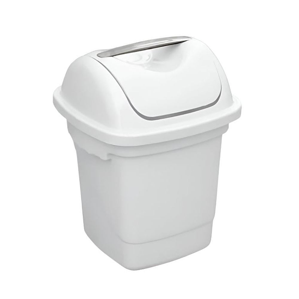 Lixeira Basculante de Plástico Plasvale 10 Litros - Branco