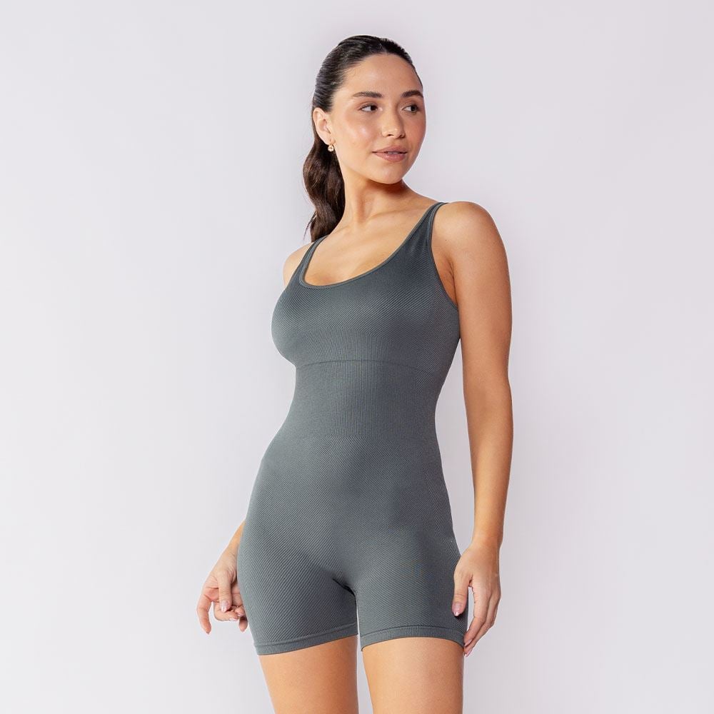 Macaquinho Fitness Feminino Sem Costura Scream Verde 18-5611