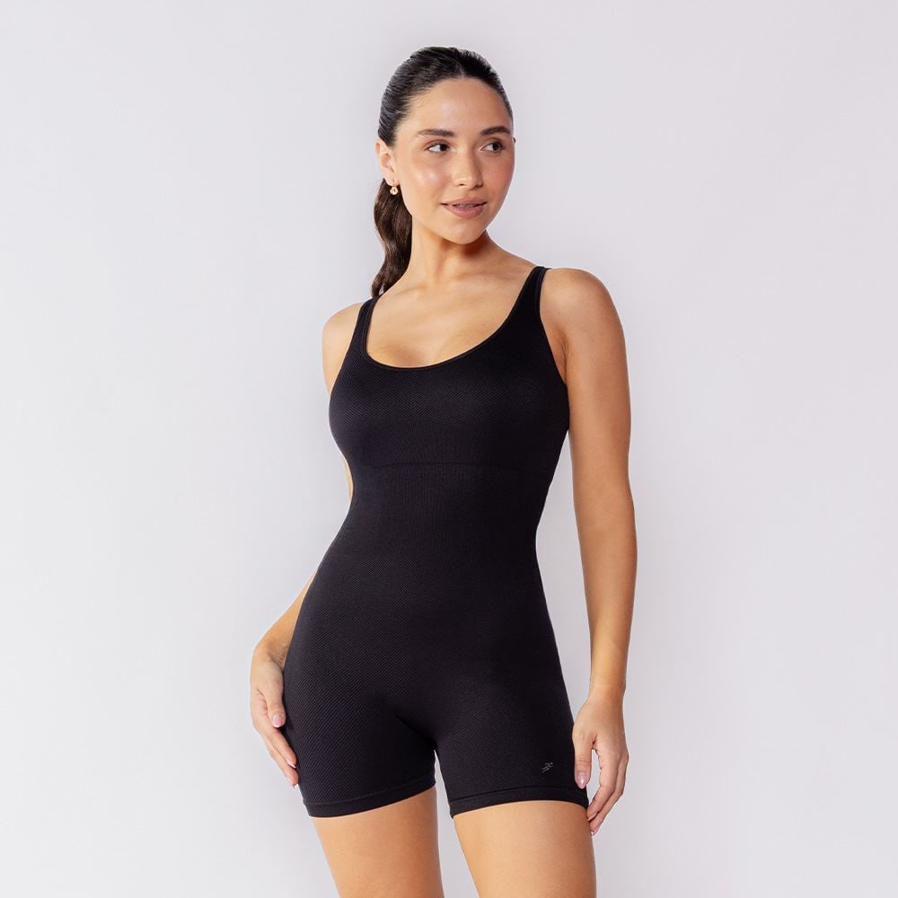 Macaquinho Fitness Feminino Sem Costura Scream Preto