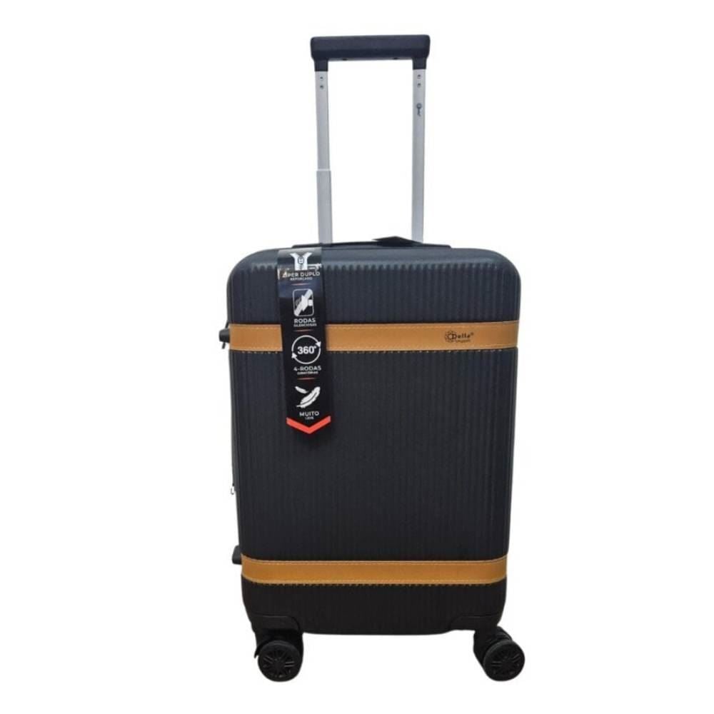 Mala de Bordo Ml-46 Abs 360° 10Kg Della Import - PRETO
