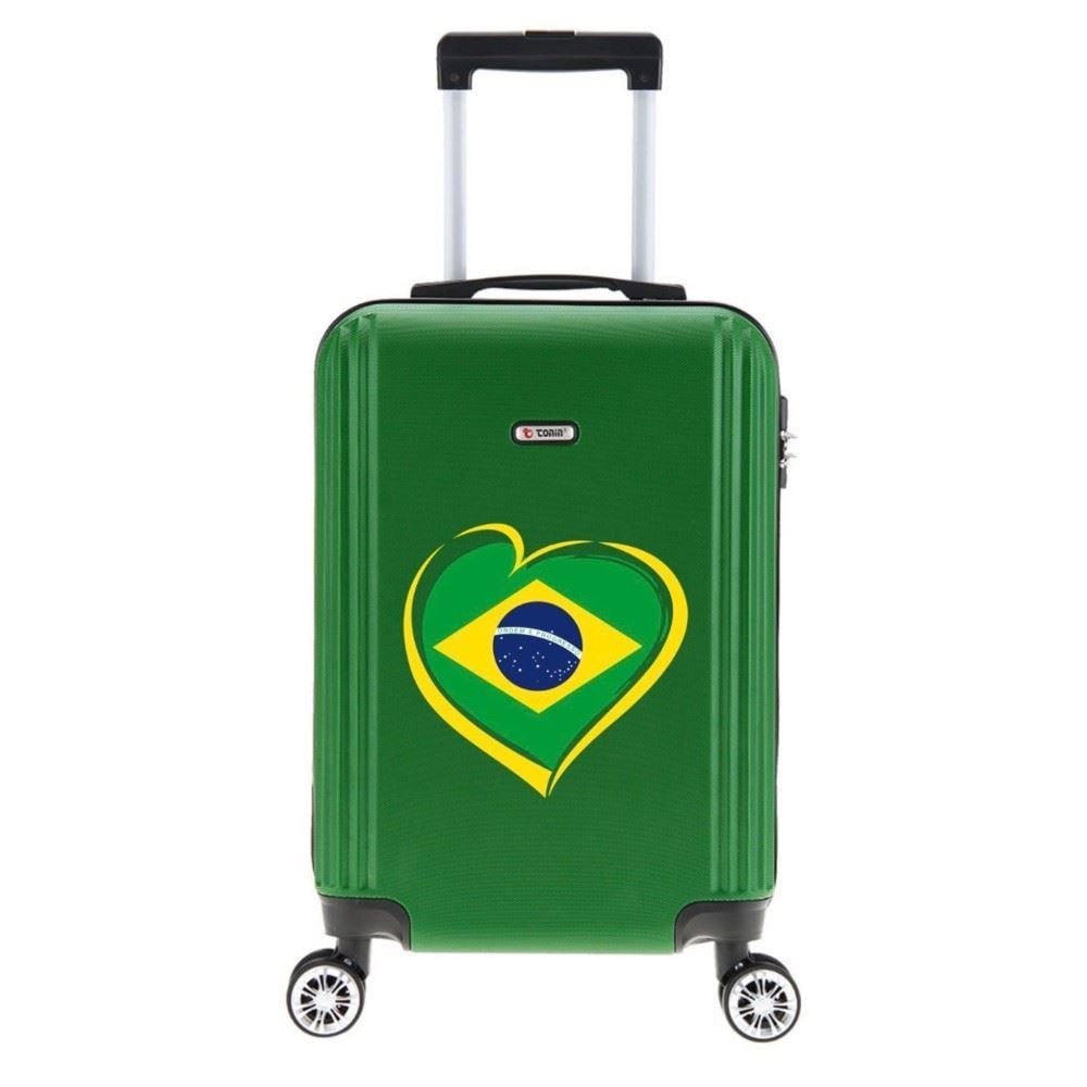 Mala de Viagem Grande Tonin Verde em Abs com Rodas 360° Expansível - Coração
