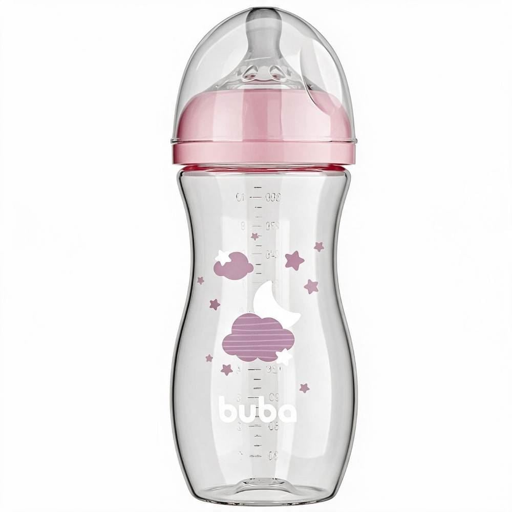 Mamadeira Easy Flow Buba 330Ml - Nuvem Rosa